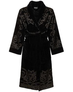 Versace Long-Sleeved Bathrobe - Black