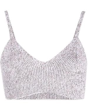 Off-White c/o Virgil Abloh Languid Knitted Cropped Top - Gray