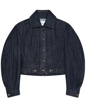 Givenchy Collared Button-Up Denim Jacket - Blue