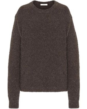 The Row Leorina Cashmere-Alpaca-Silk Bouclé Sweater - Brown