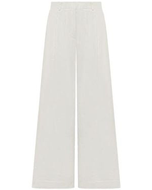 Palm Angels Gb Label Cuffed Pants - White