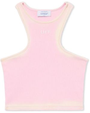 Off-White c/o Virgil Abloh Spray Off Stamp Ribbed Tank Top - Pink