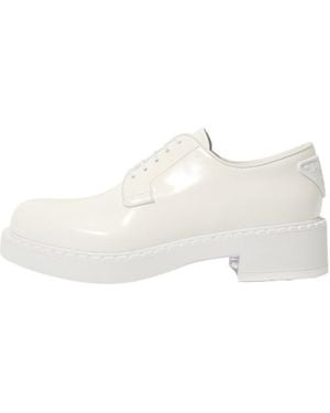 Prada Logo Lacing Business Dress Shoes - White