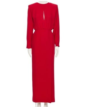 Valentino Cut-Out Detailed Long-Sleeved Dress - Red