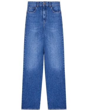Emporio Armani High-Waisted Straight Jeans - Blue