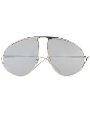 Loewe Hillock Aviator Frame Sunglasses - Metallic