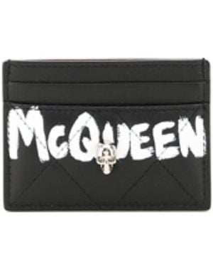McQueen Skull Plaque Cardholder - Black
