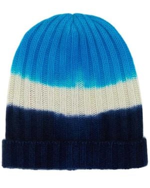 The Elder Statesman Tie-Dyed Chunky Ribbed-Knit Beanie - Blue
