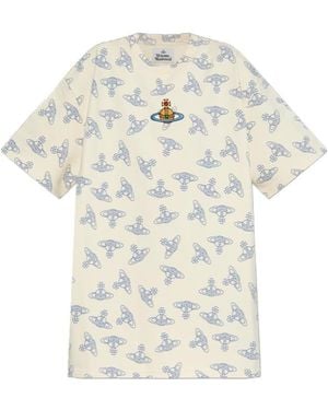 Vivienne Westwood Logo Embroidered Crenweck T-Shirt - White