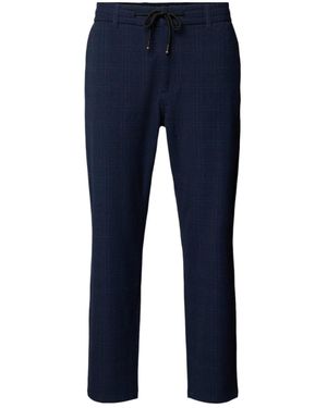 BOSS Elasticated-Waist Tapered Chinos - Blue