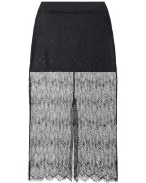 Frankie Shop Alrose Lace Midi Skirt - Gray