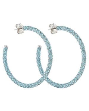 AMINA MUADDI Cameron Crystal-Embellished Earrings - Blue