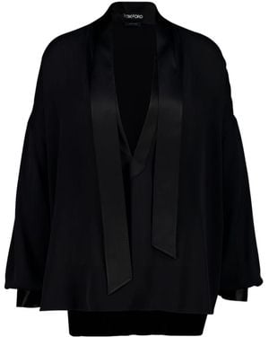 Tom Ford Tuxedo Detailed Tunic Shirt - Blue