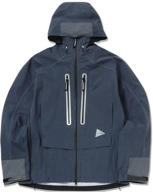 and wander Zip Pocket Hooded Jacket - Blue