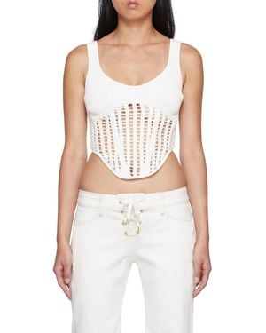 Dion Lee Crochet Tank Top - White