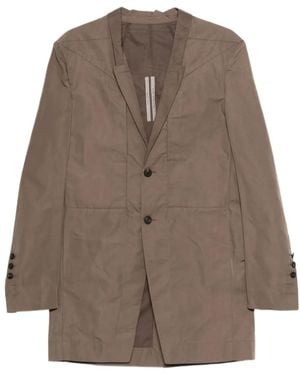 Rick Owens Button Panelled Coat - Brown