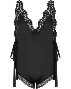 Saint Laurent Laced Romper - Black