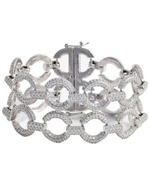 Self-Portrait Double Crystal Link Bracelet - White