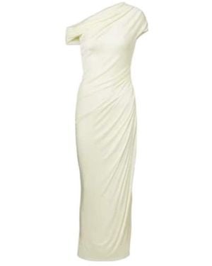 Galvan London Draped One-Shoulder Midi Dress - White