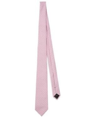 Brioni Printed Silk Twill Tie - Pink