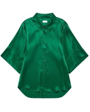 Dries Van Noten Clea Relaxed Satin Shirt - Green