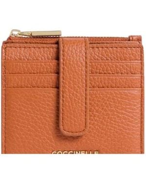 Coccinelle Logo Lettering Zipped Wallet - Orange