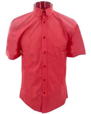 Versace Lapel Short-Sleeved Shirt - Red