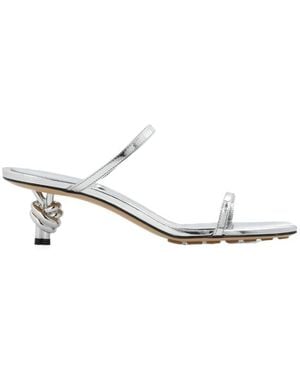 Bottega Veneta Knot Detailed Mules - White