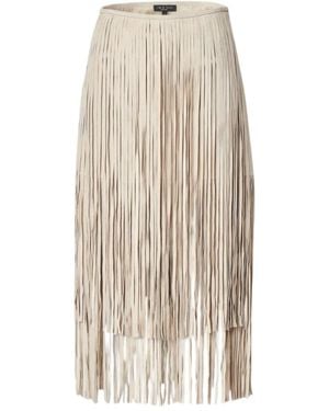 Rag & Bone Fringed Suede Skirt - Natural