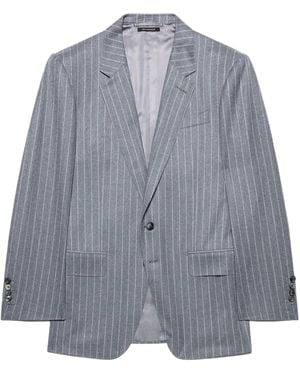 Tom Ford Pinstripe Twill Flannel Colbert Jacket - Blue