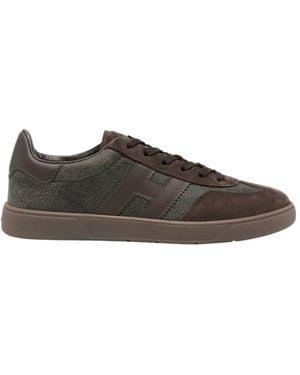 Hogan Lace-Up Low-Top Casual Shoes - Brown