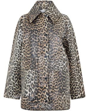 Ganni Shiny Trench Coat - Grey