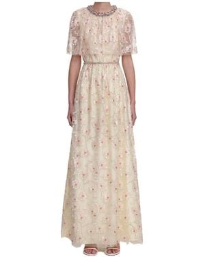 Self-Portrait Sequined-Florals Embellished Dress in White | Lyst Self-Portrait Sequined-Florals Embellished Dress in White | Lyst