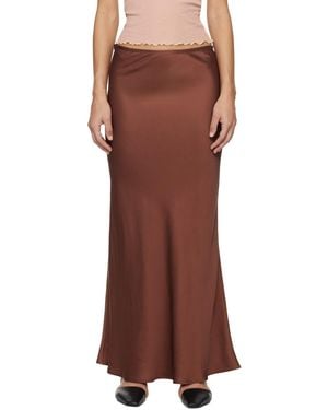 Baserange Dydine Flared Maxi Skirt - Brown