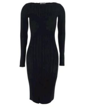 Twinset Boat Neck Ribbed Midi Dress - Blue