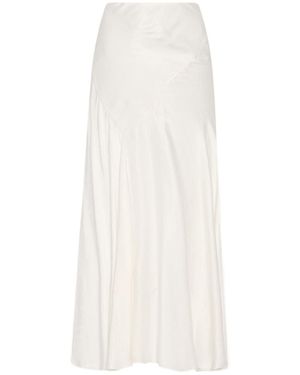 The Row Asymmetrical Silk Skirt - White