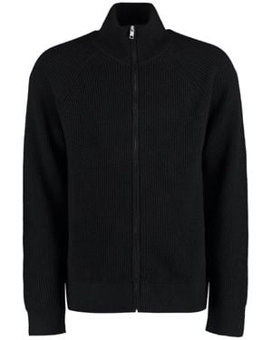 Isabel Marant Logo-Patch Ribbed-Knit Cardigan - Blue