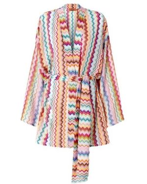 Missoni Zigzag Belted Beach Kimono - White