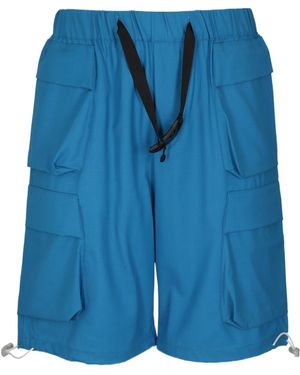 Bonsai Virgin Wool Cargo Shorts - Blue