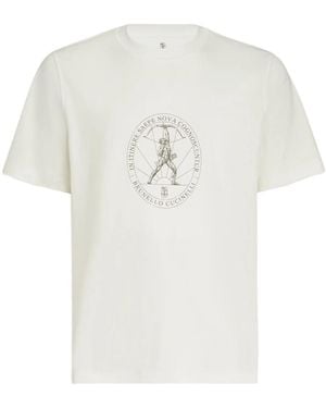 Brunello Cucinelli Printed Crewneck T-Shirt - White