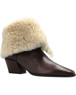Paris Texas Bettina Shearling Ankle Boots - Natural