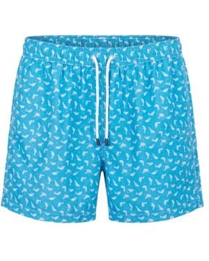 Fedeli Printed Swim Trunks - Blue