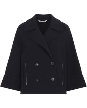 Peserico Double-Breasted Casual Jacket - Blue