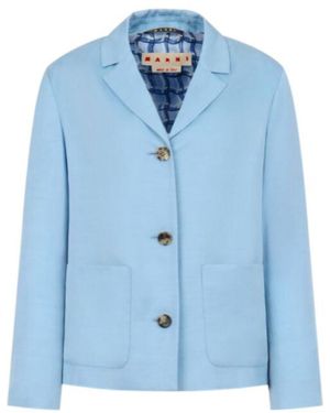 Marni Light Satin Single-Breasted Jacket - Blue