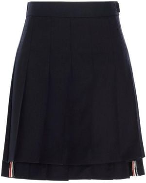 Thom Browne Pleated Mini Skirt - Blue