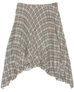 Acne Studios Long Checked Skirt - Gray
