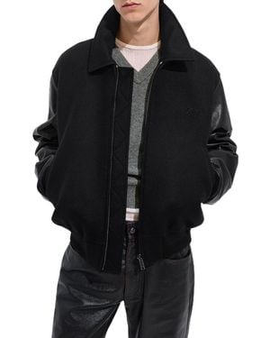 Bottega Veneta Relaxed-Fit Bv-Embroidered Blouson - Black