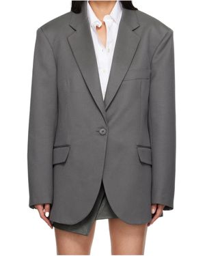 Frankie Shop Khaki Lyra Oversized Blazer - Gray