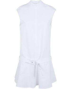 Semicouture Belted Sleeveless Dress - White