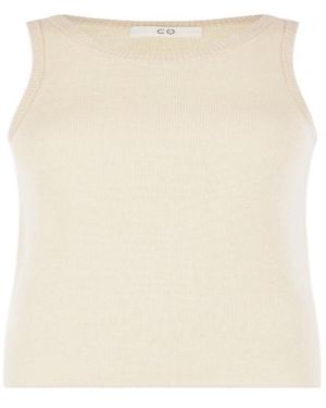 Co. Ribbed-Knit Silk-Blend Top - Natural